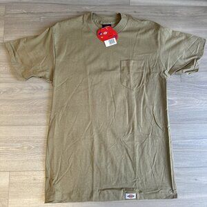 Vintage Dickies Men’s Pocket T‎ Shirt Sz L Tan Brown Made USA Single Stitch NWT